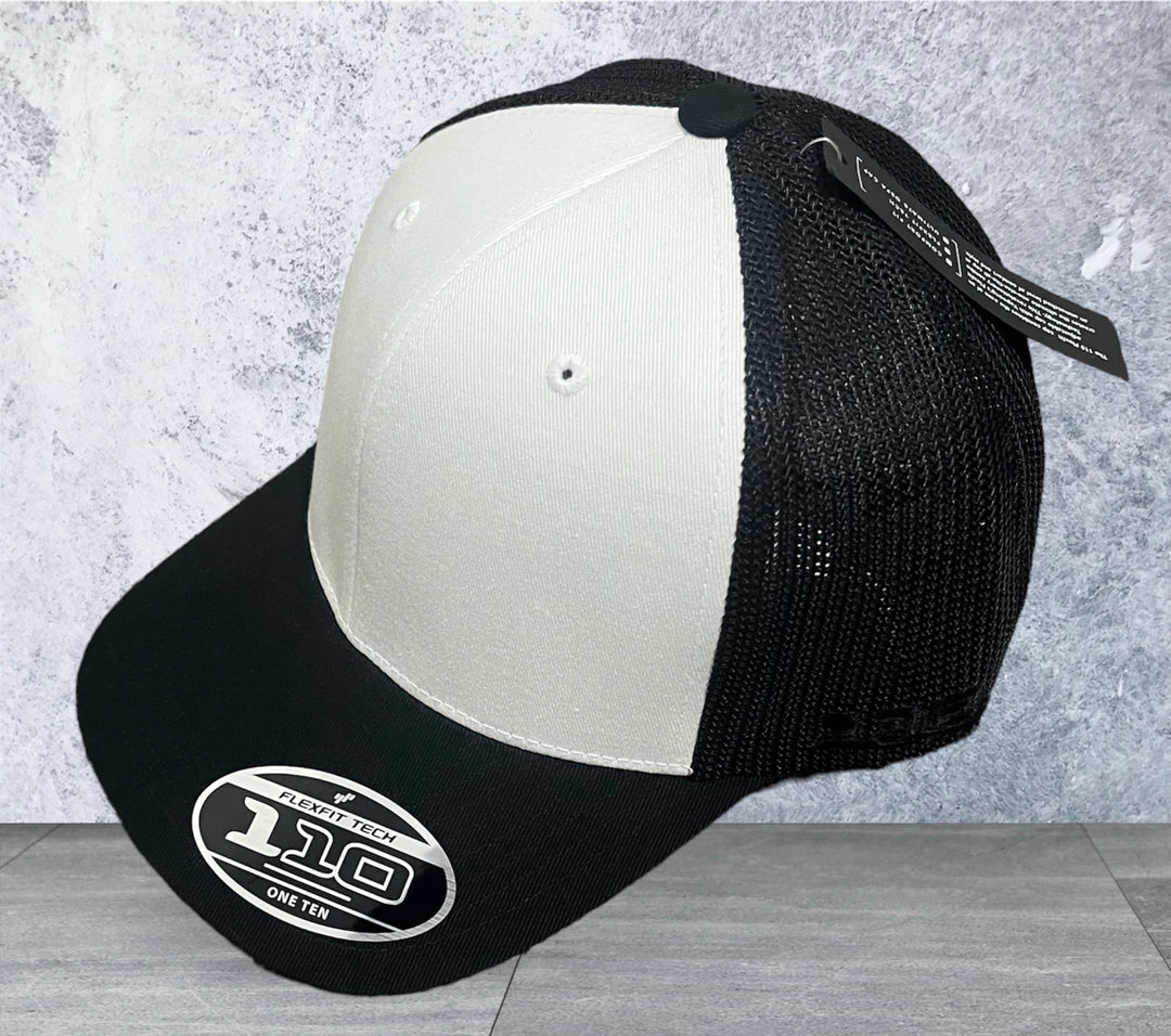 Black and White Men's Trucker Hats - Front Position